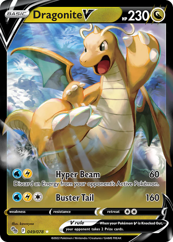 Dragonite V 049/078 V Rare Pokemon GO Holo